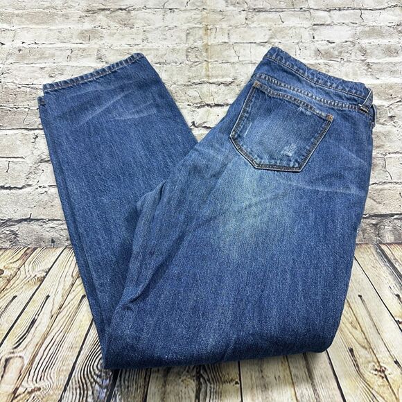 Gianni Bini Jeans‎ Womens Large Blue Distressed Straight Fit Denim Pants - Picture 10 of 14